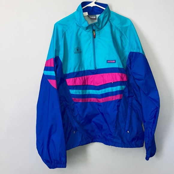 Hind Jackets & Blazers - Vintage 90’s Hind Aqua Berry Blue Windbreaker - XL